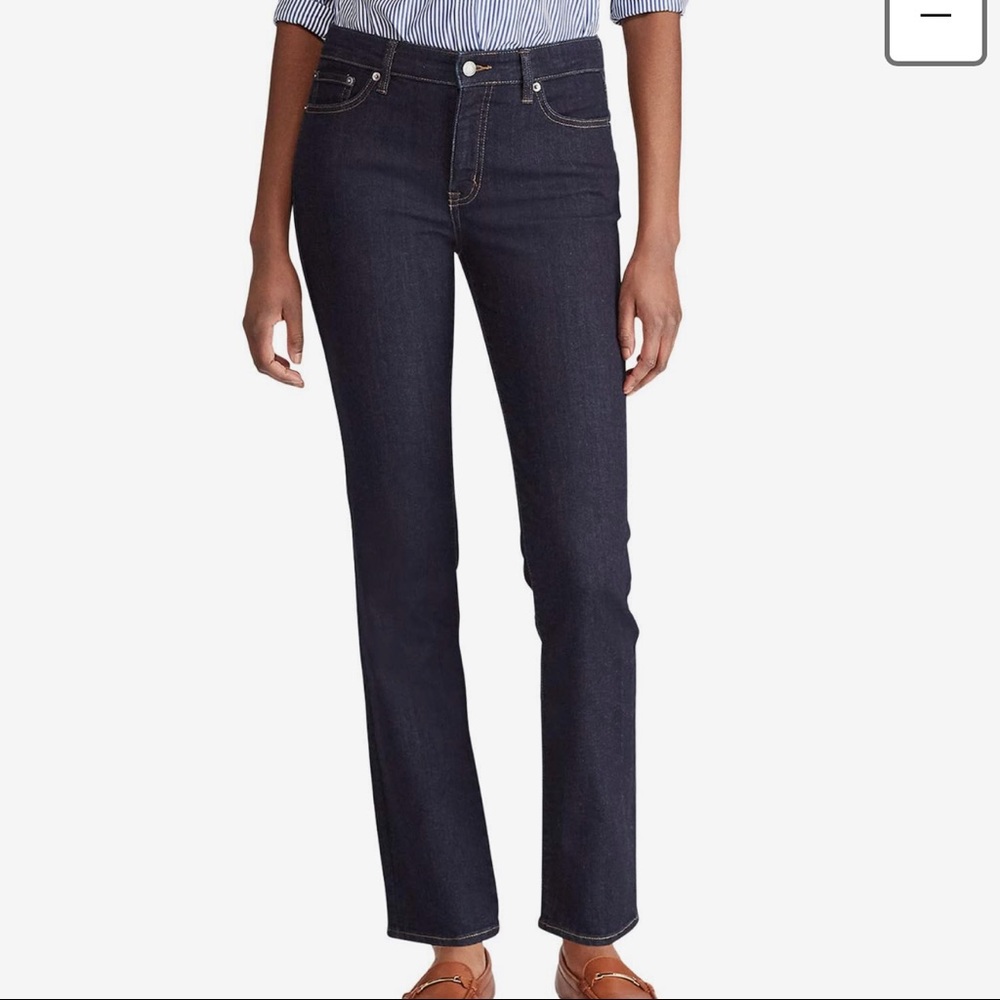 Lauren Ralph Lauren High-Rise Straight Jeans in Dark Indigo